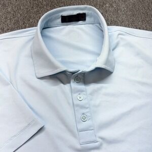 G/FORE Mens Performance Golf Polo Shirt Light Blue XL Short Sleeve‎ Logo Preppy